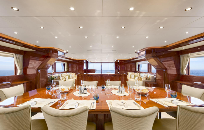 Charter yacht Baron Trenck's dining