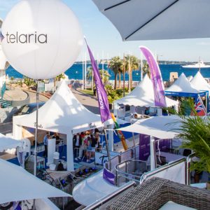 Branding on yachts and dock tents at Cannes Lions
