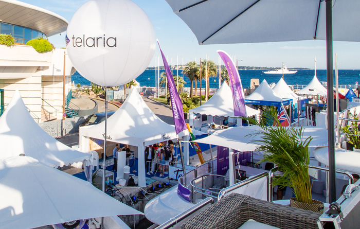 Branding on yachts and dock tents at Cannes Lions