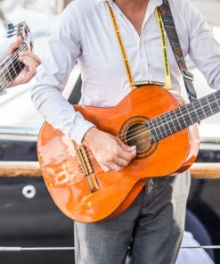 Musicians onboard an Ocean5 yacht in Cannes