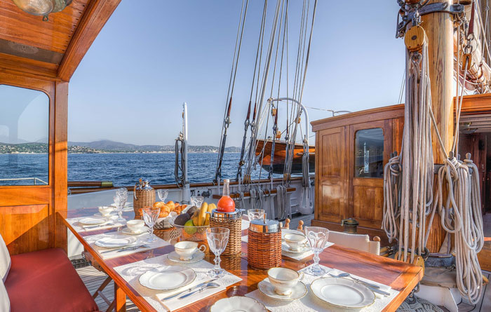 Lunch onboard yacht Trinakria