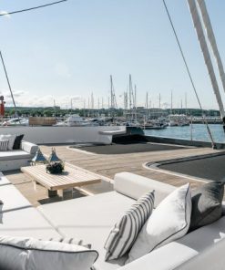 Large foredeck on Above & Beyond sail cat for charter with Ocean5
