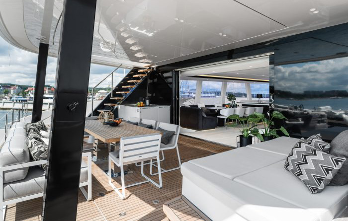 Above & Beyond's wide open rear deck available at Ocean5