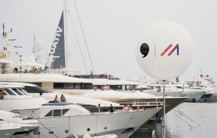 Led balloons on yachts give prime visibility at Cannes events