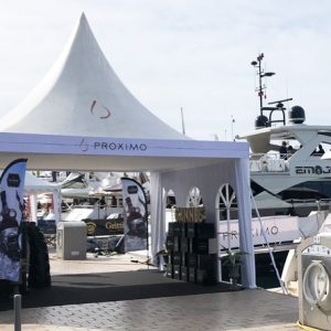 Dock tent near yacht at TFWA Cannes - Ocean5