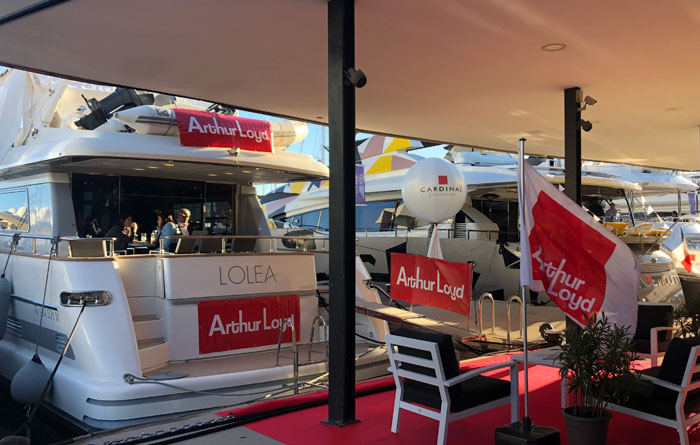 A yacht at Mipim Cannes with Ocean5