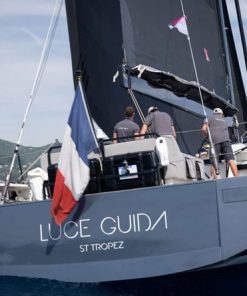 Rear view of sail yacht Luce Guida for rent at Ocean5 yachts