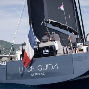 Rear view of sail yacht Luce Guida for rent at Ocean5 yachts