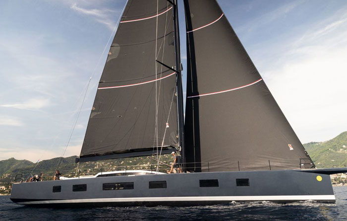Side view of sail yacht Luce Guida for rent at Ocean5 yachts